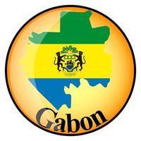 oranje knop met de afbeeldingskaarten van gabon vector