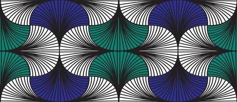 afrikaans etnisch traditioneel blauw en groen patroon. naadloze mooie kitenge, chitenge-stijl. modevormgeving in kleurrijk. geometrisch abstract motief. ankara prints, Afrikaanse wax prints. vector