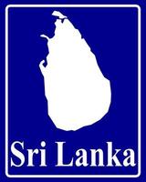 teken als een witte silhouetkaart van sri lanka vector