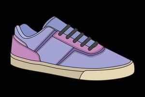 vector sneakers schoenen voor opleiding, hardloopschoen vectorillustratie. sportschoenen kleur vol.