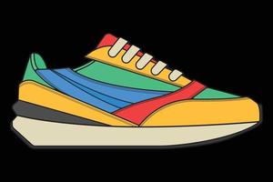 vector sneakers schoenen voor opleiding, hardloopschoen vectorillustratie. sportschoenen kleur vol.