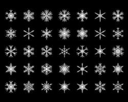 vector set van verschillende sneeuwvlokken kerst nieuwjaar web iconen