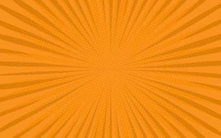 zonnestralen retro vintage stijl op oranje achtergrond. komisch patroon met starburst en halftoon. cartoon retro zonnestraaleffect met stippen. zomer banner vectorillustratie