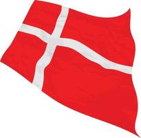 vectorillustratie van de vlag van Denemarken vector