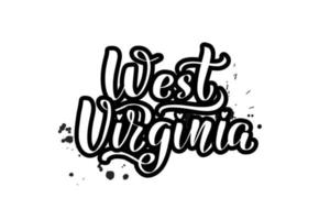 inspirerende handgeschreven borstel belettering west Virginia. vector kalligrafie illustratie geïsoleerd op een witte achtergrond. typografie voor banners, badges, ansichtkaarten, tshirts, prenten, posters.
