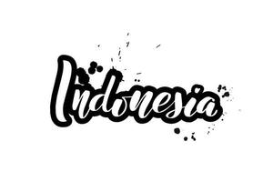 inspirerende handgeschreven borstel belettering Indonesië. vector kalligrafie illustratie geïsoleerd op een witte achtergrond. typografie voor banners, badges, ansichtkaarten, tshirts, prenten, posters.