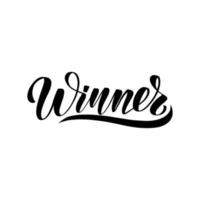 inspirerende handgeschreven borstel belettering winnaar. vector kalligrafie illustratie geïsoleerd op een witte achtergrond. typografie voor banners, badges, ansichtkaarten, tshirts, prenten, posters.