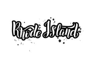 inspirerende handgeschreven borstel belettering Rhode Island. vector kalligrafie illustratie geïsoleerd op een witte achtergrond. typografie voor banners, badges, ansichtkaarten, tshirts, prenten, posters.