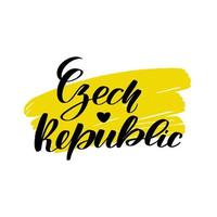 inspirerende handgeschreven borstel belettering tsjechische republiek. vector kalligrafie illustratie geïsoleerd op een witte achtergrond. typografie voor banners, badges, ansichtkaarten, tshirts, prenten, posters.