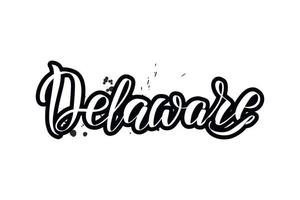 inspirerende handgeschreven borstel belettering delaware. vector kalligrafie illustratie geïsoleerd op een witte achtergrond. typografie voor banners, badges, ansichtkaarten, tshirts, prenten, posters.