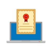 haal diploma online ii plat veelkleurig pictogram vector