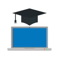 haal een diploma online i flat multicolor icon vector