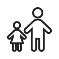 staand met kinderlijnpictogram vector