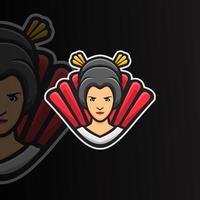 geisha cartoon mascotte logo sjabloon vector