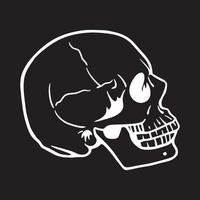 zwart-wit hand getekende vectorillustratie van een menselijk hoofd skull vector