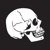 zwart-wit hand getekende vectorillustratie van een menselijk hoofd skull vector