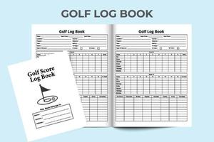 golf score notebook interieur. dagelijkse golfinformatie en spelscore-logboeksjabloon. interieur van een tijdschrift. golflocatie info recorder en weerconditie checker interieur. vector