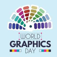 World Graphics Day teksteffect met meerkleurige tint voor een kaart of posterontwerp. kleurrijk teksteffect, standaardillustratie op een speciale dag voor afbeeldingen met normale tekst. vector