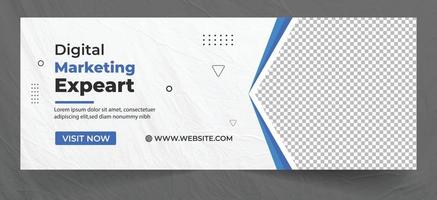 modern plat isometrisch ontwerpconcept van digitale marketing voor banner en website, digitaal marketingexpertbureau, marketingbanner met blauwe en witte tint, bedrijfsanalyse. vector