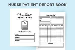 verpleegkundige patiënt rapport dagboek interieur. verpleegkundige patiënt toelating info tracker en geneeskunde logboeksjabloon. interieur van een notitieboekje. medische verpleegkundige informatie en patiëntconditie tracker interieur. vector