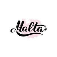 inspirerende handgeschreven borstel belettering malta. vector kalligrafie illustratie op witte achtergrond. typografie voor banners, badges, ansichtkaarten, tshirts, prenten, posters.