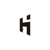 letter h gebouw raam deur eenvoudig geometrisch logo vector