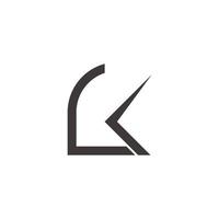 abstracte letter lk eenvoudige pijl geometrie logo vector