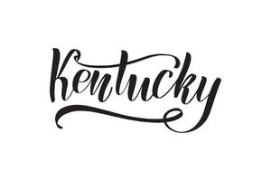 inspirerende handgeschreven borstel belettering kentucky. vector kalligrafie illustratie geïsoleerd op een witte achtergrond. typografie voor banners, badges, ansichtkaarten, tshirts, prenten, posters.