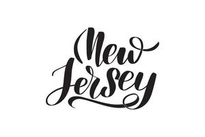 inspirerende handgeschreven borstel belettering new jersey. vector kalligrafie illustratie geïsoleerd op een witte achtergrond. typografie voor banners, badges, ansichtkaarten, tshirts, prenten, posters.