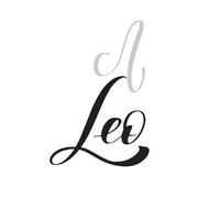 sterrenbeeld, magie, astrologie. inspirerende handgeschreven letters leo. vector kalligrafie stock illustratie geïsoleerd op wit. typografie voor banner, badge, ansichtkaart, tshirt, print.