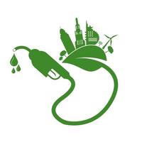 eco-brandstof, biodiesel voor ecologie en milieu helpen de wereld met milieuvriendelijke ideeën vector