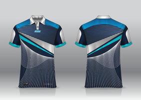 poloshirt uniform ontwerp, kan worden gebruikt voor badminton, golf in vooraanzicht, achteraanzicht. jersey mockup vector, design premium zeer eenvoudig en gemakkelijk aan te passen vector