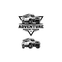 pick-up truck avontuur logo ontwerp vector