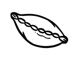 een broodje is een handgetekende vectorschets van het bakkerijelement van doodles. voor café- en bakkerijmenu's vector
