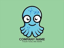 het octopus-logo ziet er schattig uit vector