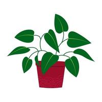 pothos plant in bloempot. handgetekende kamerplant. vector