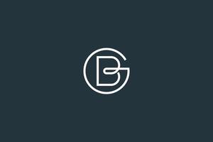 minimale en eenvoudige letter bg of gb logo vector ontwerpsjabloon