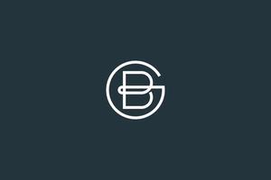 minimale en eenvoudige letter gb of bg logo vector ontwerpsjabloon