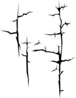 eenvoudig zwart-wit spleet vectorbeeld, illustratie van gebarsten of gebroken muur vector