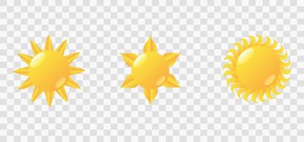 set van zon iconen logo vector in verschillende ontwerpen
