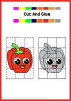 kleurboek voor kinderen paprika vector