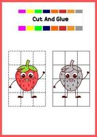 kleurboek voor kinderen aardbei vector