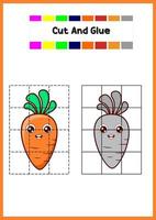 kleurboek voor kinderen schattige wortel vector