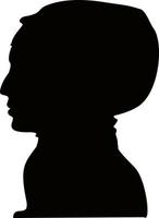 moslim Arabische vrouw silhouet met hijab. portret van een jong meisje in nationale klederdracht. elegant silhouet arabisch vector