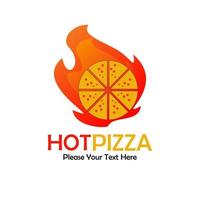 hete pizza logo ontwerp sjabloon illustratie vector