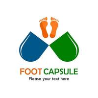 voet capsule logo sjabloon illustratie. geschikt voor voetdrug, medisch, apotheek, enz vector