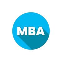 mba management onderwijs pictogram label ontwerp vector