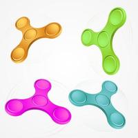 set fidget spinners van verschillende kleuren meest populaire speelgoed voor vector