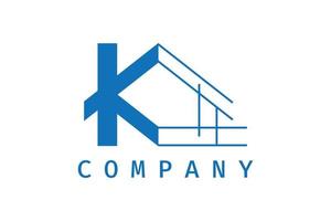 letter k bouw vector logo ontwerpsjabloon