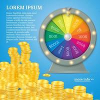 fortuin spinnewiel. gokconcept, win jackpot in casinoillustratie vector